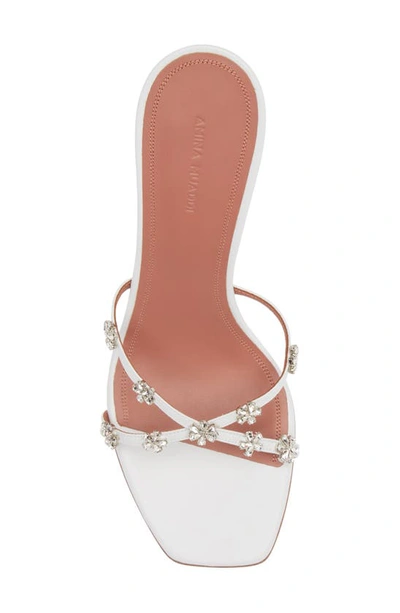 Shop Amina Muaddi Lily Crystal Embellished Slide Sandal In Nappa White