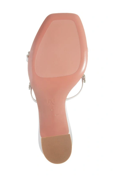 Shop Amina Muaddi Lily Crystal Embellished Slide Sandal In Nappa White