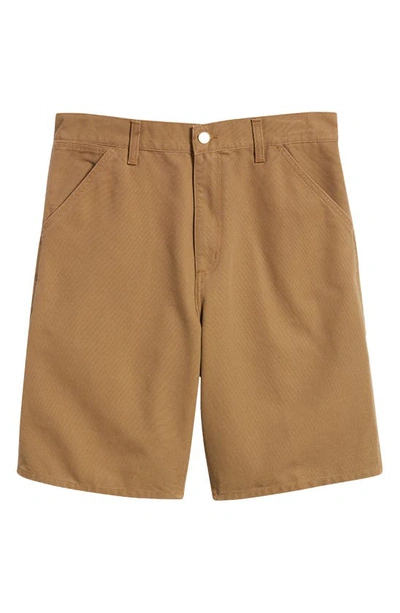 Carhartt Organic Cotton Canvas Carpenter Shorts In Hamilton Brown