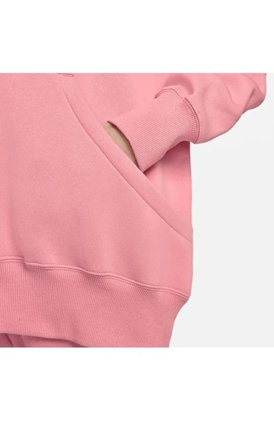 Shop Nike Sportswear Phoenix Oversize Fleece Hoodie In Coral Chalk/ Sail
