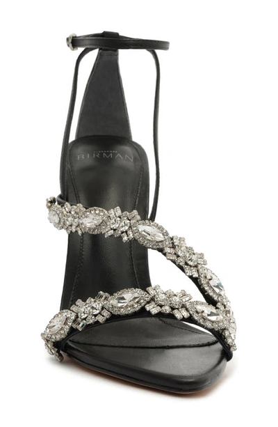 Shop Alexandre Birman Aurora Crystal Strap Sandal In Black