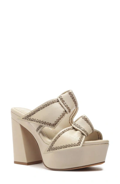 Shop Alexandre Birman Aymmetric Clarita Platform Slide Sandal In Fog