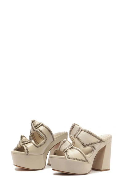 Alexandre Birman Aymmetric Clarita Platform Slide Sandal In Fog
