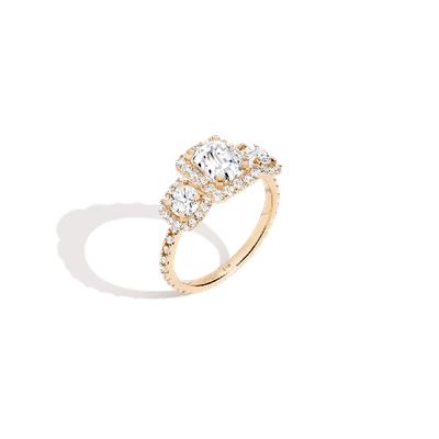 Shop Aurate New York Pavé Emerald Tri-diamond Ring (natural Diamond) In White