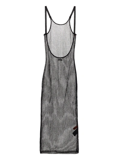 Shop Heron Preston 'net Knit' Dress In Black