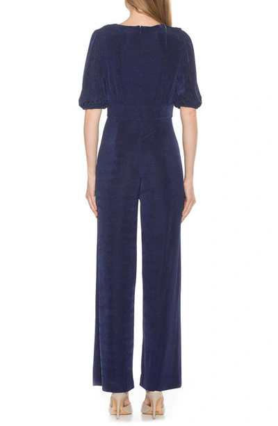 Shop Alexia Admor Ivy Bubble Sleeve Jumpsuit In Navy