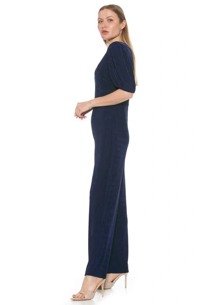 Shop Alexia Admor Ivy Bubble Sleeve Jumpsuit In Navy