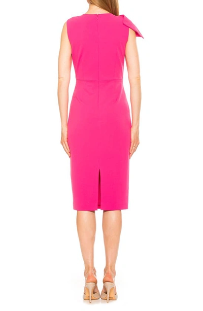 Shop Alexia Admor Brigitta Bow Tie Bodice Midi Dress In Hot Pink