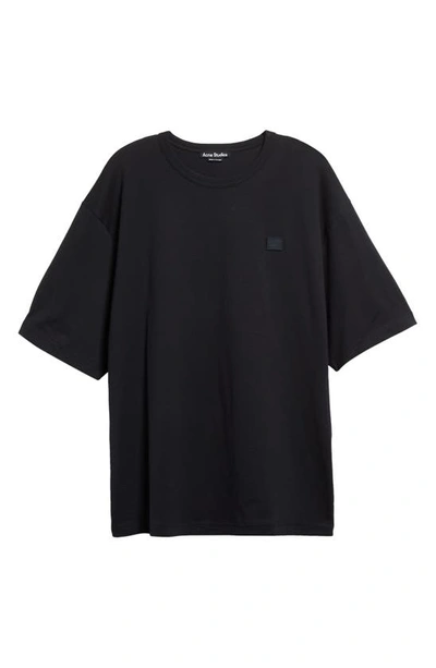 Shop Acne Studios Nash Face Patch Oversize T-shirt In Black