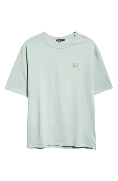 Shop Acne Studios Nash Face Patch Oversize T-shirt In Soft Green
