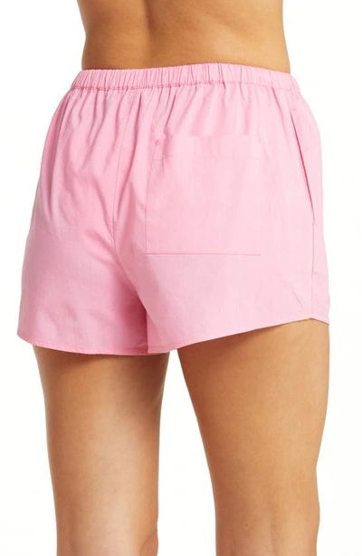 Shop L*space Skipper Cotton Cover-up Shorts In Guava