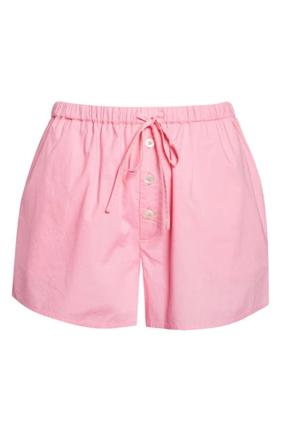 Shop L*space Skipper Cotton Cover-up Shorts In Guava