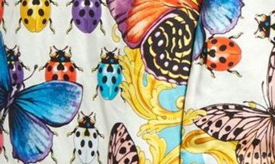 Shop Versace Butterflies Bath Robe In Blue Tones