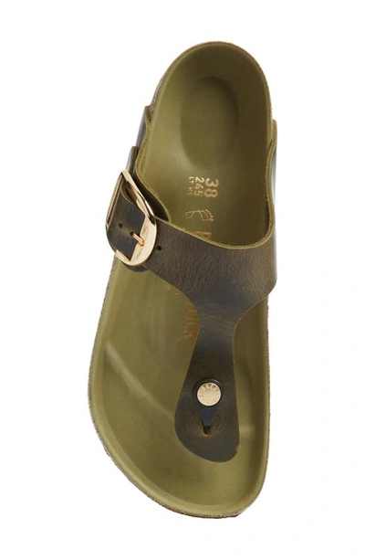 Shop Birkenstock Gizeh Big Buckle Slide Sandal In Green Olive
