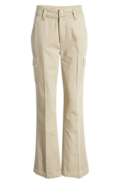 Shop Paige Dion High Waist Cargo Trouser Flare Pants In Vintage Warm Sand
