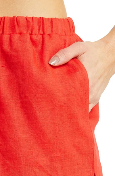 Shop Vitamin A Tallows Linen Cover-up Shorts In Ecolinen Hibiscus