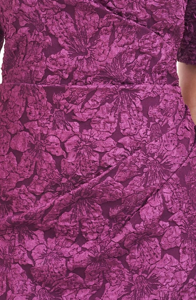 Shop Js Collections Gianna Jacquard Floral Sheath Dress In Grape Kiss
