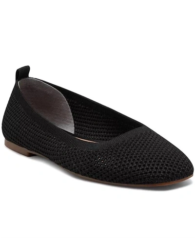 Shop Lucky Brand Daneric Ribbed Knit Flats In Black