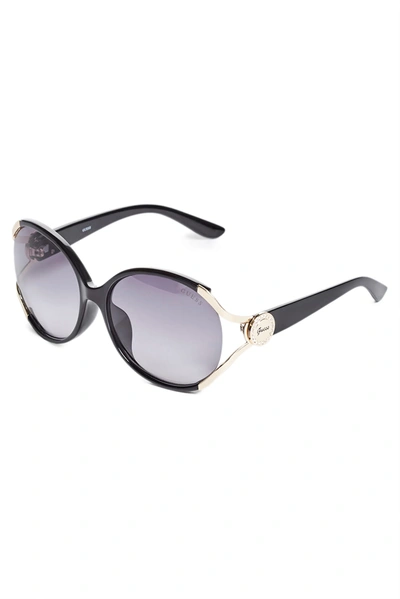 Shop Guess Factory Script Logo Plastic Sunglasses In Purple