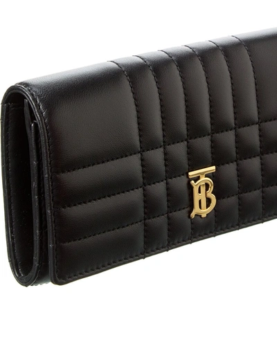 Shop Burberry Lola Leather Wallet In Black