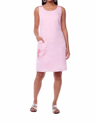 Shop Carre Noir Sleeveless Linen Sundress In Pink