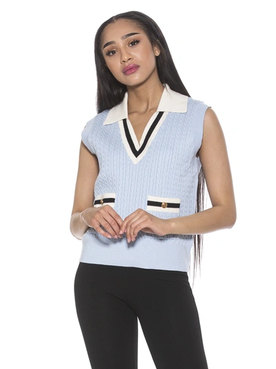 Alexia Admor Michelle Cable Knit Sweater Vest In Multi