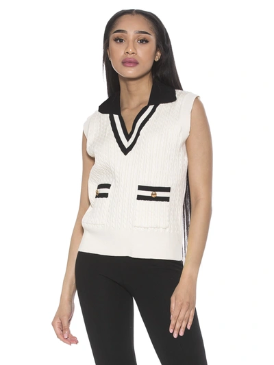 Alexia Admor Michelle Cable Knit Sweater Vest In Multi