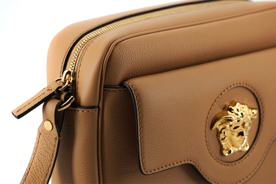 Shop Versace Brown Calf Leather Camera Shoulder Women's Bag