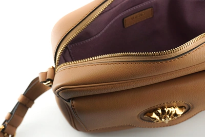 Shop Versace Brown Calf Leather Camera Shoulder Women's Bag