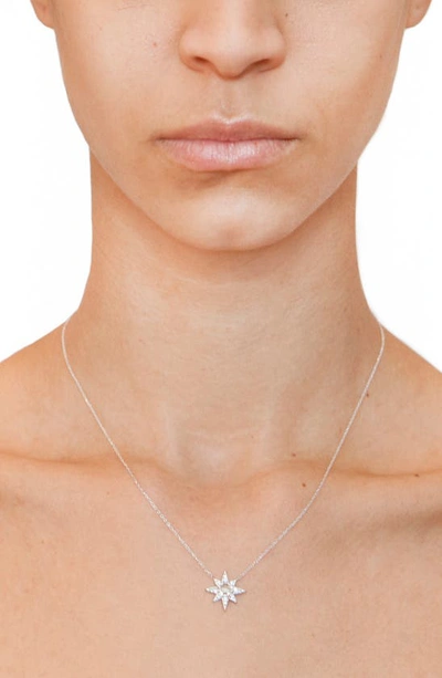 Shop Anzie Starburst White Topaz Pendant Necklace In Silver