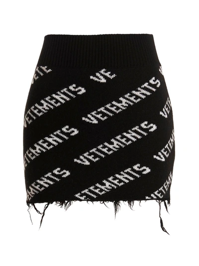 Shop Vetements All-over Logo Skirt