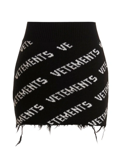 Shop Vetements All-over Logo Skirt