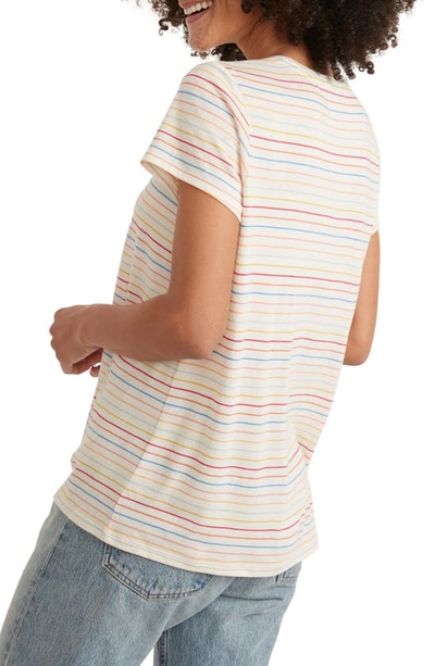 Shop Marine Layer Stripe T-shirt In White Multi Stripe