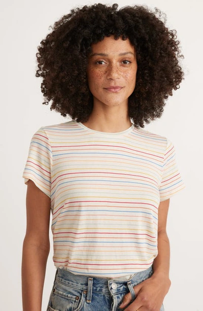 Shop Marine Layer Stripe T-shirt In White Multi Stripe