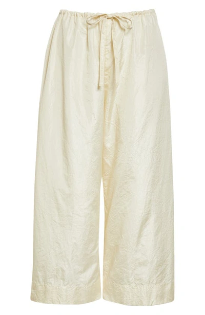 Shop The Row Hypnos Crop Silk Pants In Off White