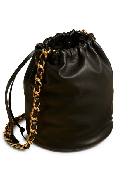 Shop Khaite Medium Aria Leather Bucket Bag In Black