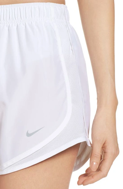 Shop Nike Dri-fit Tempo Running Shorts In White/ White/ White/ Wolf Grey