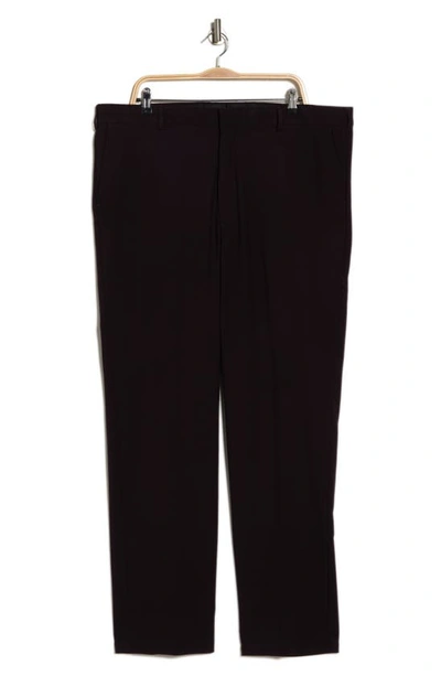 Shop Berle Solid Flat Front Trousers In Eggplant