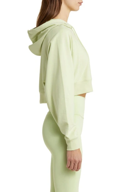 Shop Alo Yoga Double Take French Terry Crop Hoodie In Iced Green Tea