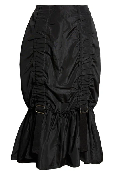 Simone Rocha Black Adjustable Midi Skirt In Black