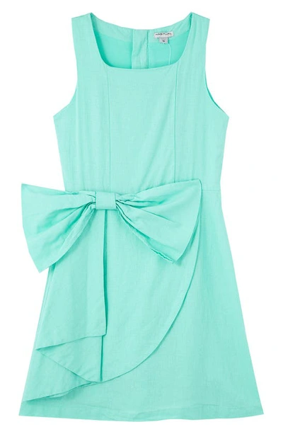 Shop Habitual Girl Kids' Bow A-line Dress In Mint