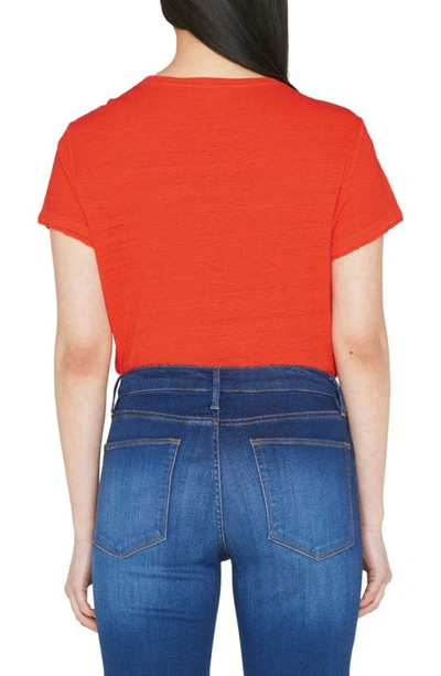 Shop Frame Easy True Organic Linen T-shirt In Red Orange