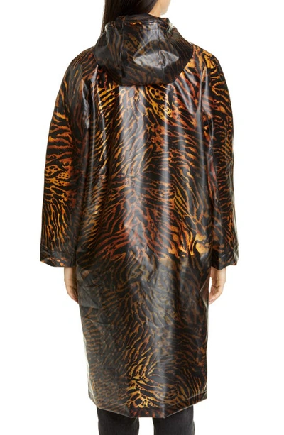 Shop Ganni Tiger Print Water Resistant Biodegradable Raincoat