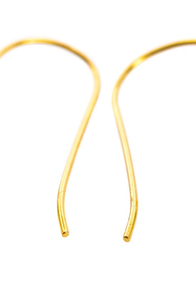 Saachi Minimalist Stone Drop Earrings In Emerald Green