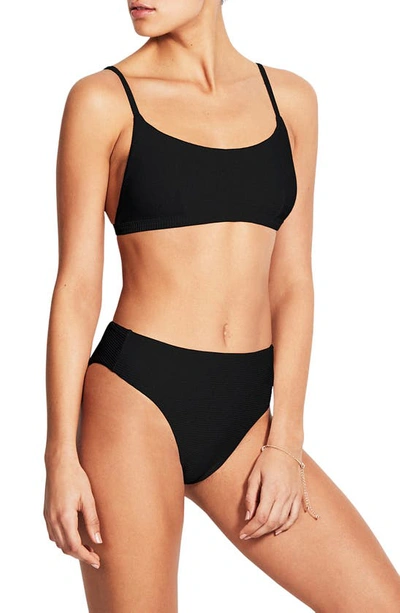 Shop Seafolly Essentials High Waist Bikini Bottoms In Black