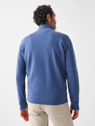 Shop Faherty Charleston Long-sleeve Terry Quarter Zip In Faded Navy