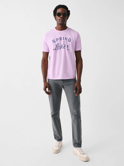 Shop Faherty Spring Lake Short-sleeve Crew Lakers T-shirt In Faded Lilac