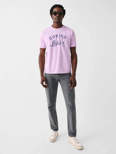 Faherty Spring Lake Short-sleeve Crew Lakers T-shirt In Faded Lilac