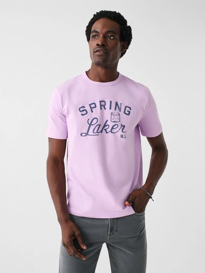 Faherty Spring Lake Short-sleeve Crew Lakers T-shirt In Faded Lilac