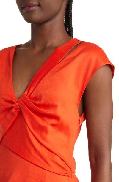 FRAME TWIST FRONT CUTOUT SHEATH DRESS 